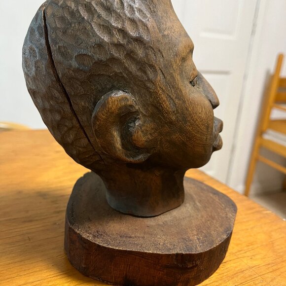 Hand carved sculptural head - Picture 4 of 6